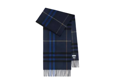 Burberry Check Cashmere Scarf "Midnight"