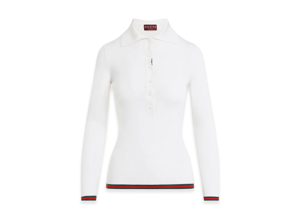 GUCCI Women's Web Polo "White"