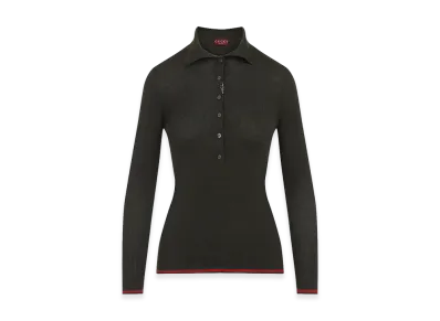 GUCCI Women's 'Nastro Web' Polo Shirt "Green"