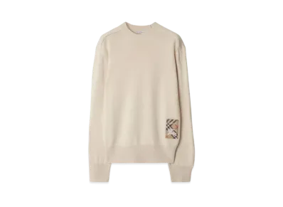 Burberry Check Label Wool Sweater "Nutmeg"