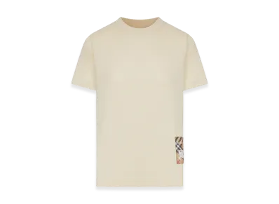 Burberry Women's Cotton T-Shirt With Check Applique "Beige"
