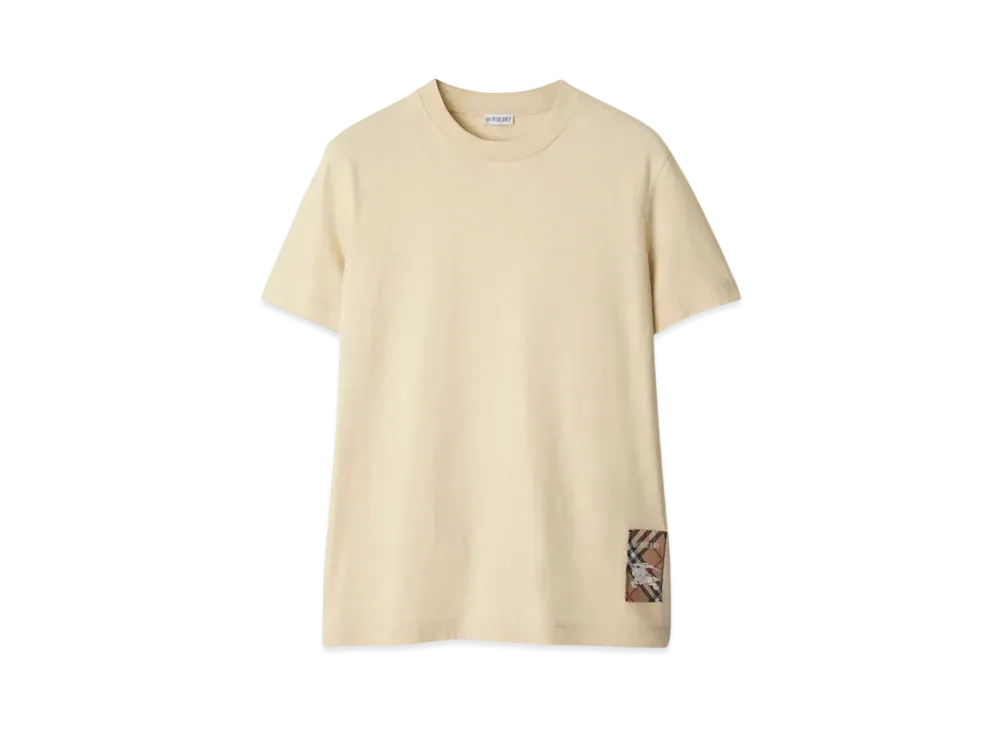 Burberry Check Label Cotton T-shirt "Nutmeg"