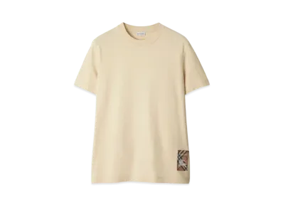 Burberry Check Label Cotton T-shirt "Nutmeg"