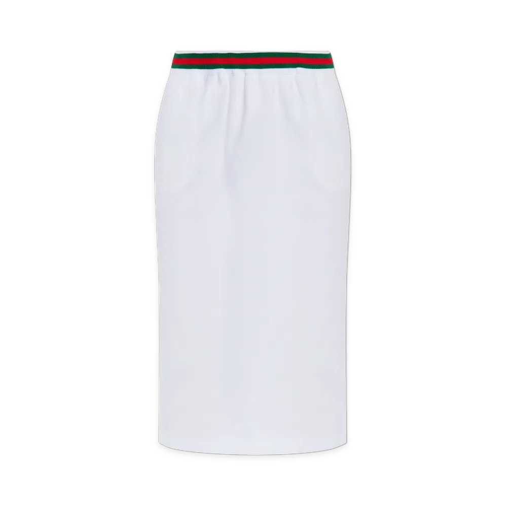 GUCCI Women's Cotton Jersey Skirt "White"