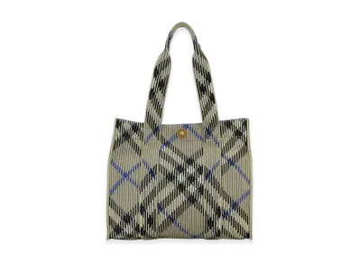 Burberry Women's Embroidered Canvas Shopping Bag "Beige"