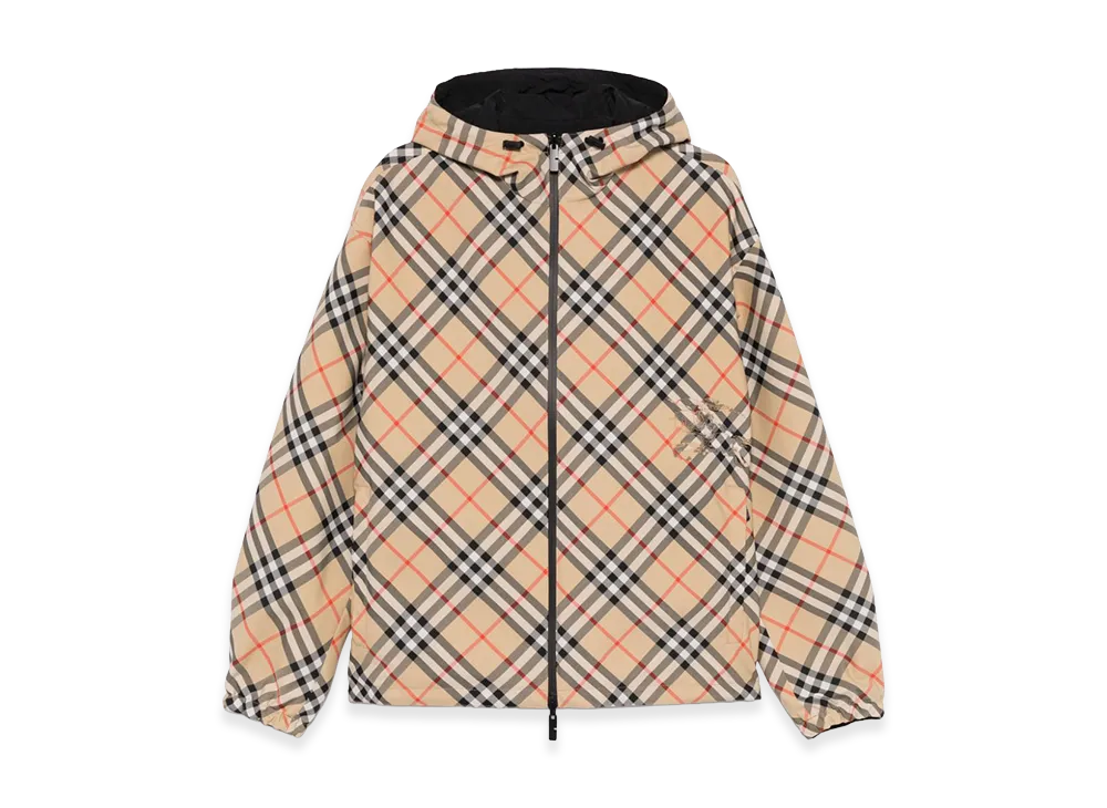 Burberry Embroidered Polyester Reversible Jacket "Checked"