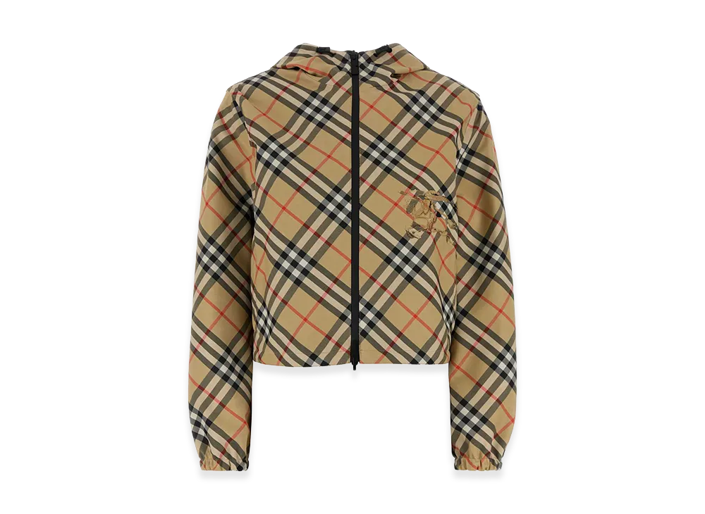 Burberry Women's Embroidered Twill Reversible Jacket "Checked"