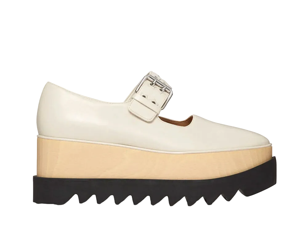 STELLA McCARTNEY Women's Elyse Star-Studded Mary Janes "Stone White"