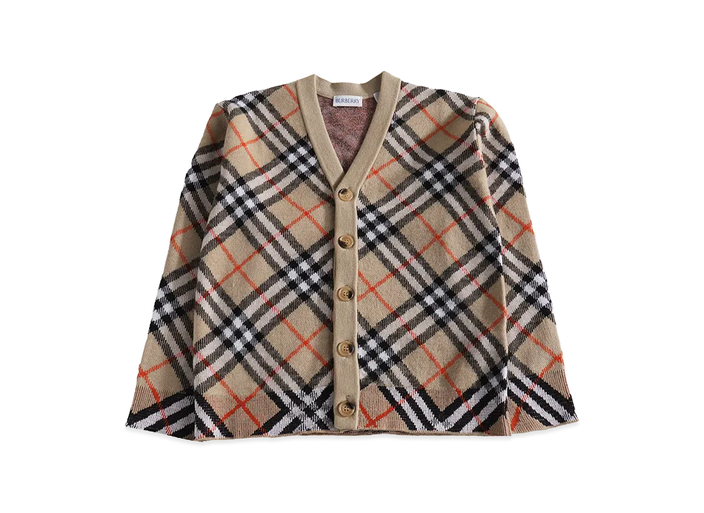 Burberry Kids KG5 Graham Check Cardigan "Beige"