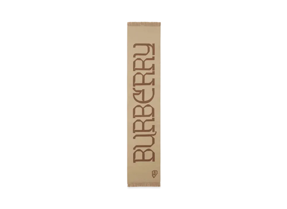 Burberry Logo Wool Scarf "Sand"