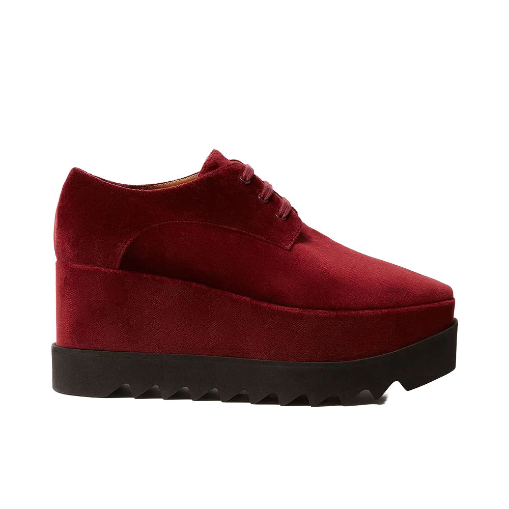 STELLA McCARTNEY Women's Elyse Velvet Platform Shoes "Bordeaux"