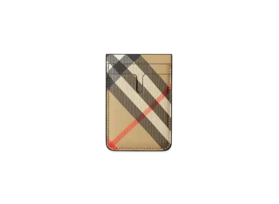 Burberry Check Magnetic Card Case "Sand"