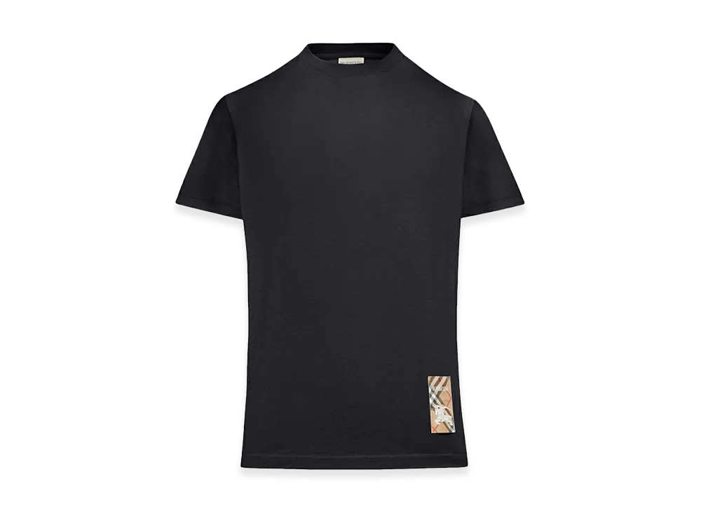 Burberry Women's Cotton T-Shirt With Check Application "Black"