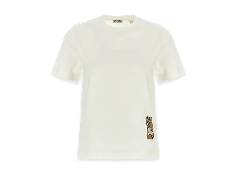 Burberry Women's Checked Patch T-Shirt "White"