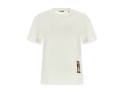 Burberry Women's Checked Patch T-Shirt "White"