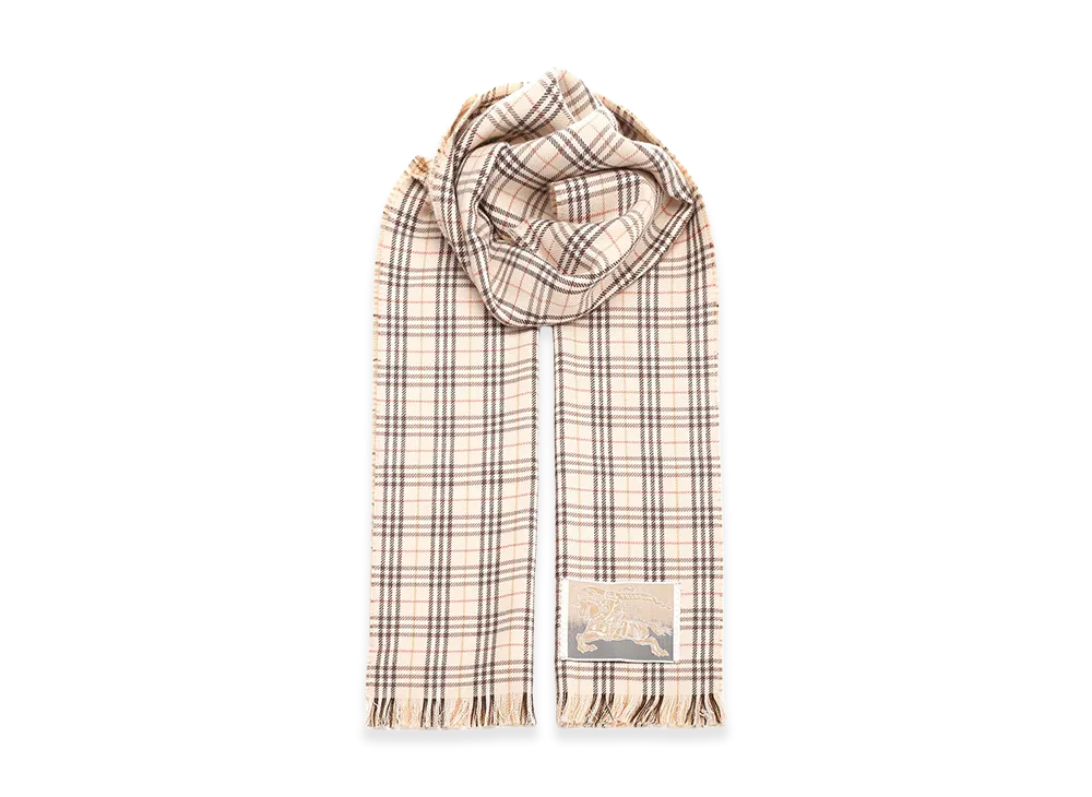Burberry Check Wool Scarf "Beige"