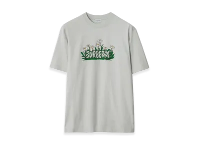 Burberry Daisy Logo Cotton T-Shirt "Blue Grey"