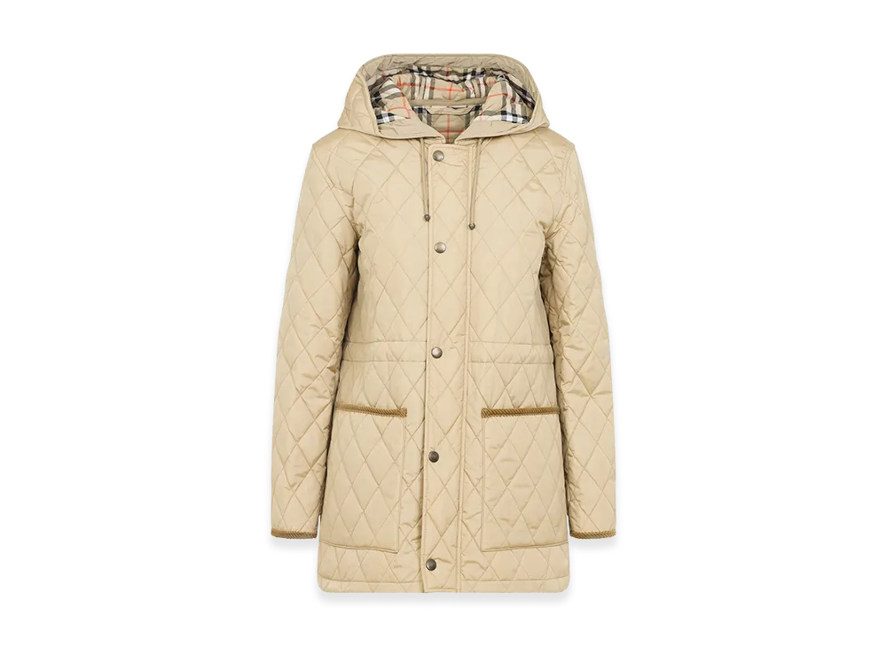 Burberry Women's Quilted Medium Coat "Beige"