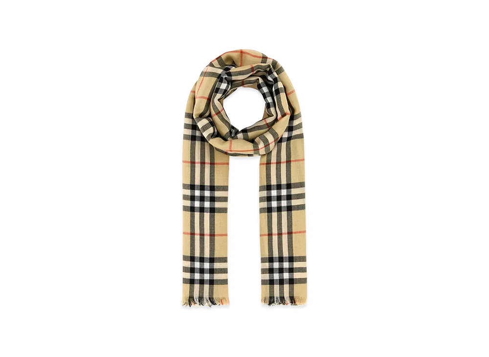 Burberry Women's Embroidered Cashmere Blend Scarf "Beige"