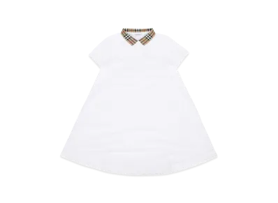 Burberry Kids KG2 Astrid Check Collar Dress "White"