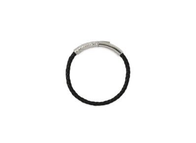 Burberry Leather Check Bracelet "Silver/Black"