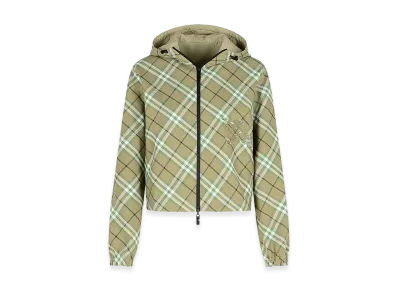 Burberry Women's Embroidered Polyester Reversible Hooded Jacket "Green"