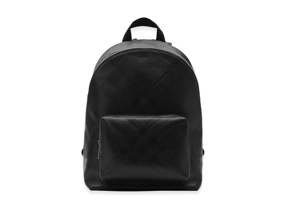 Burberry Embossed Check Backpack "Black"