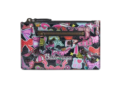 BALENCIAGA Women's Le City Long Coin & Card Holder "Black/Multicolor"