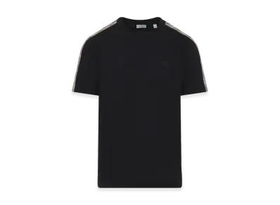 Burberry Check Trim Cotton T-Shirt "Black"