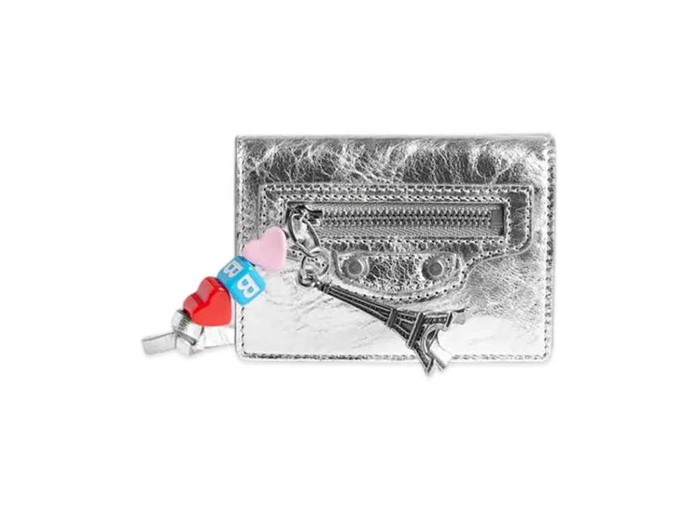 BALENCIAGA Le City Mini Wallet "Silver"