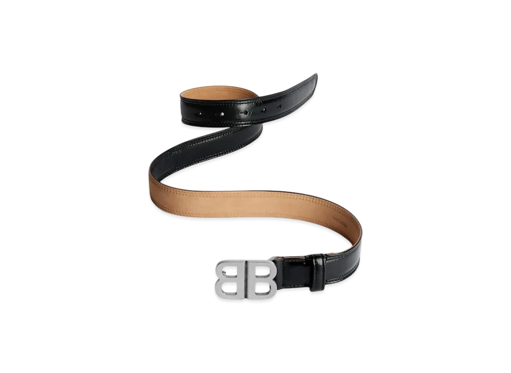 25新作 バレンシアガ レディース BB ソフト ベルト ブラック Women's Bb Thin Belt in Black | Balenciaga US