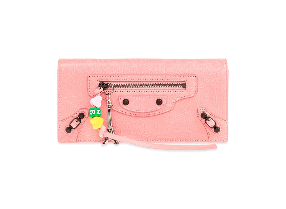 BALENCIAGA Women's Le City Medium Long Wallet "Vintage Pink"