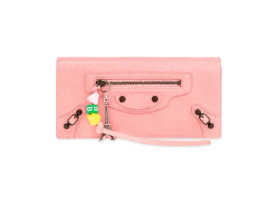 BALENCIAGA Women's Le City Medium Long Wallet "Vintage Pink"