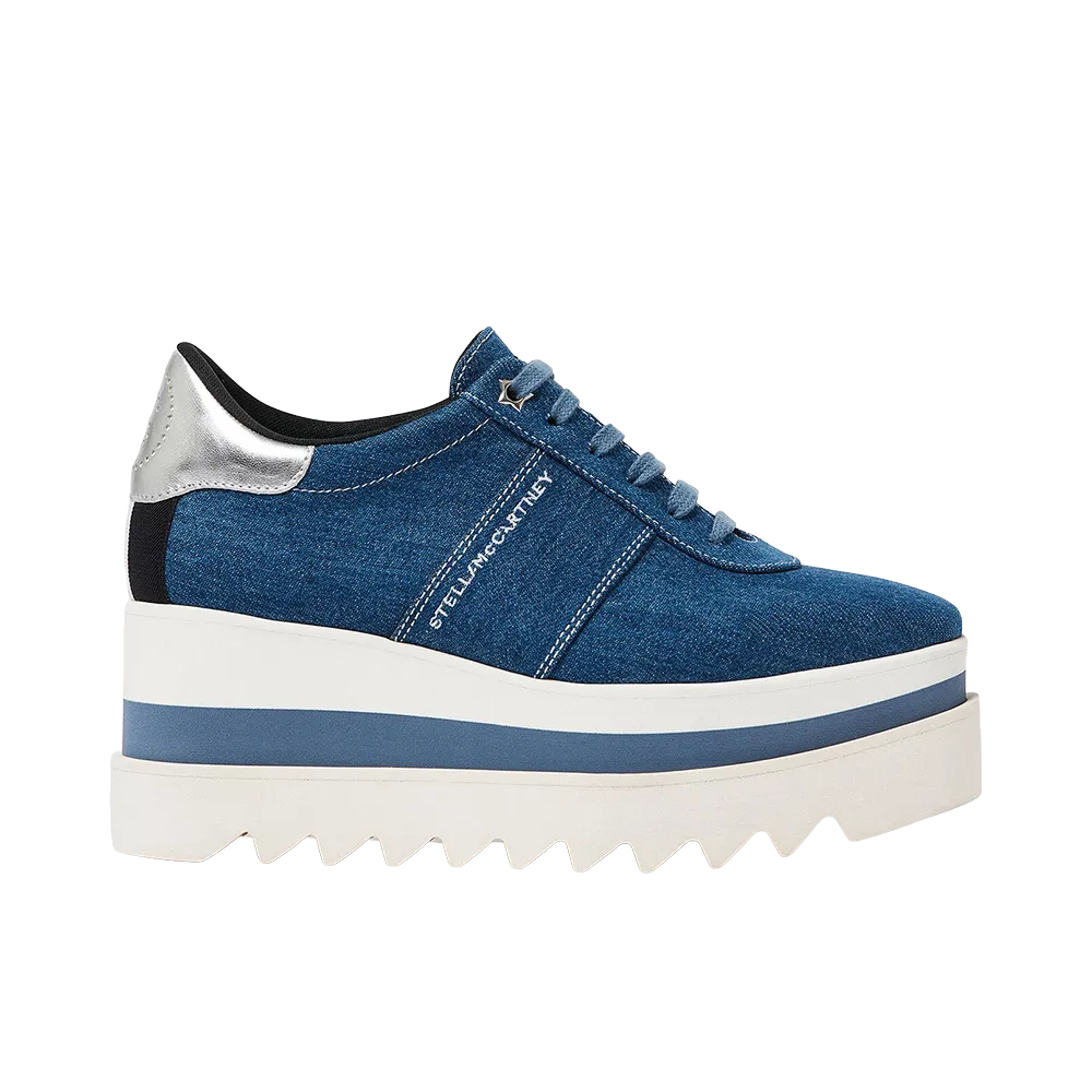 STELLA McCARTNEY Women's Sneak Elyse Denim Platform Sneaker "Blue"