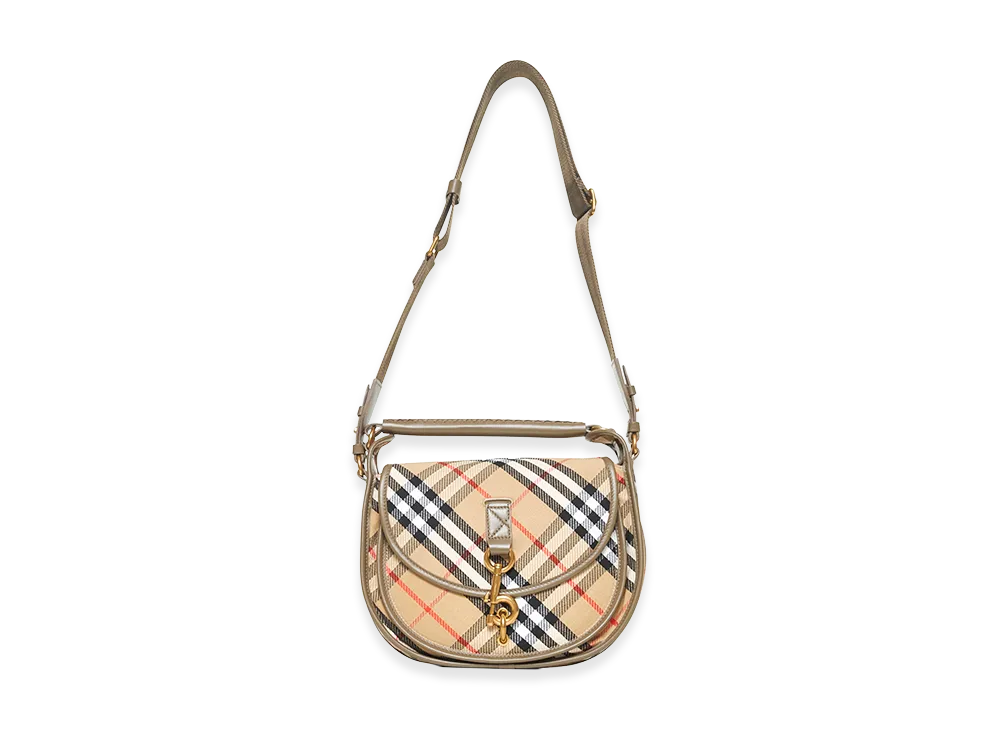 Burberry Women's Embroidered Canvas Shoulder Bag "Beige"