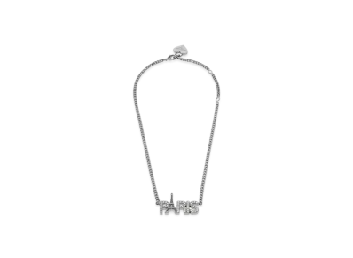 BALENCIAGA Paris Souvenir Necklace in Brass with Rhinestones "Silver/Shiny Silver"
