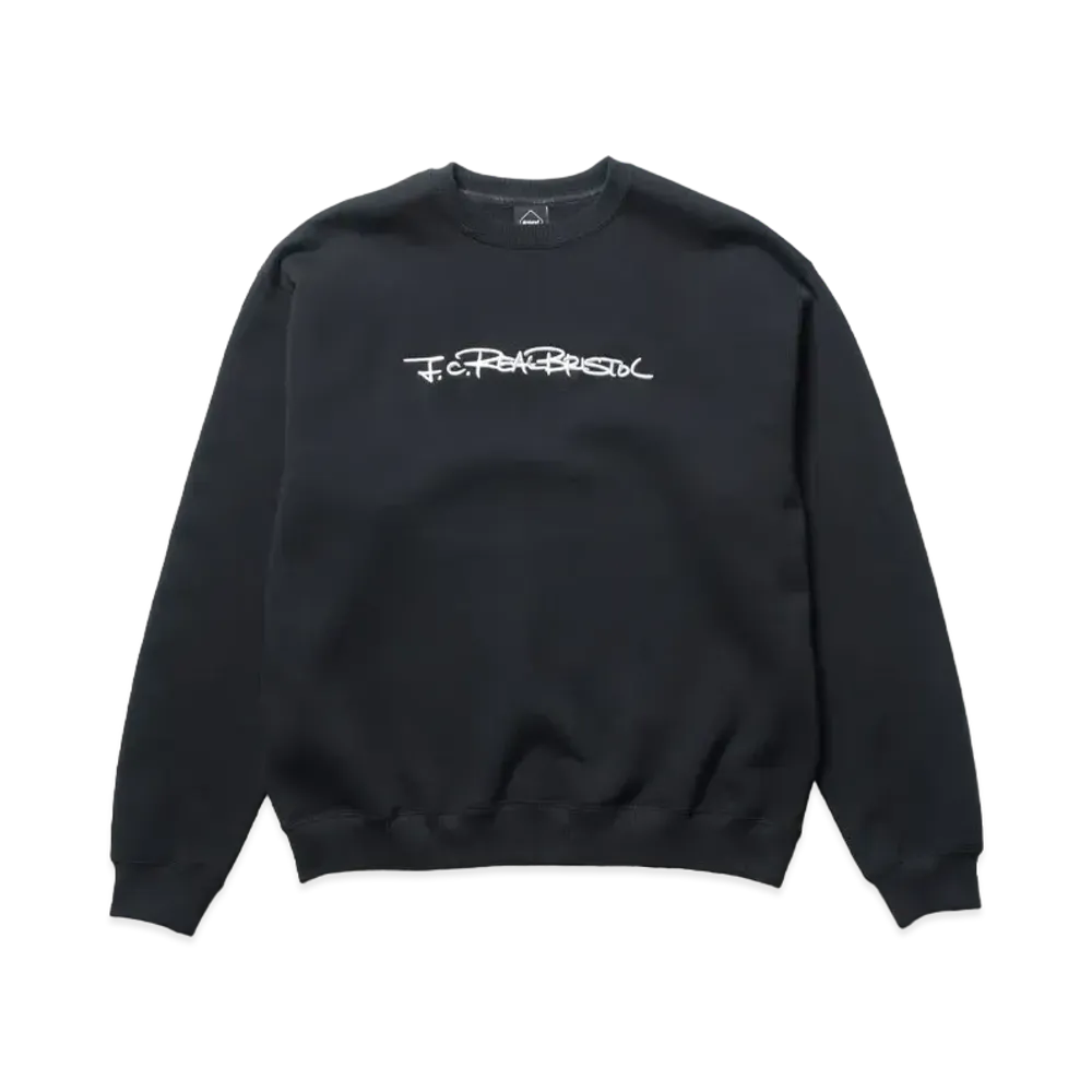 F.C.Real Bristol Embroidery Tagging Loose Fit Crewneck Sweat "Black"