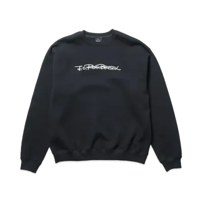 F.C.Real Bristol Embroidery Tagging Loose Fit Crewneck Sweat "Black"