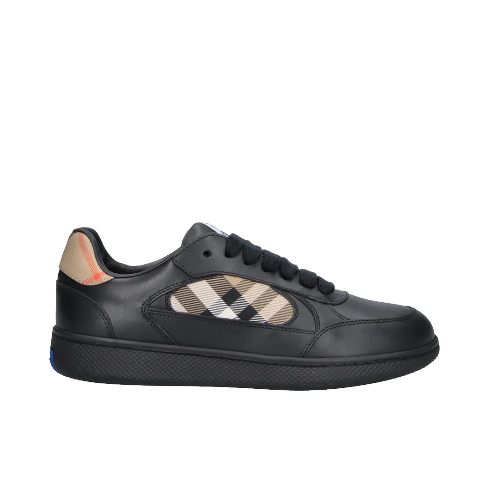 Burberry Terrace Sneaker In Leather And Check "Black"