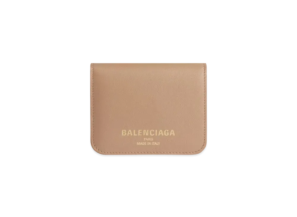BALENCIAGA Cash 2.0 Flap Coin and Card Holder "Latte"