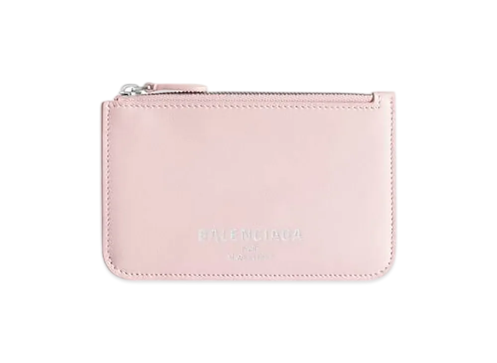 BALENCIAGA Cash 2.0 Long Coin & Card Holder "Suede Pink"