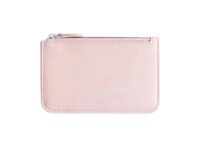 BALENCIAGA Cash 2.0 Long Coin & Card Holder "Suede Pink"