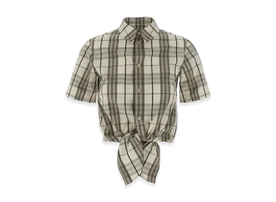 Burberry Women's Cropped Short Sleeve Shirt "Gray"