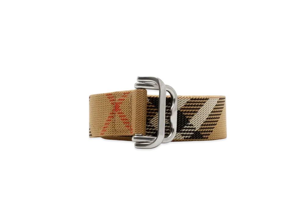 Burberry Check Webbing Belt "Sand"