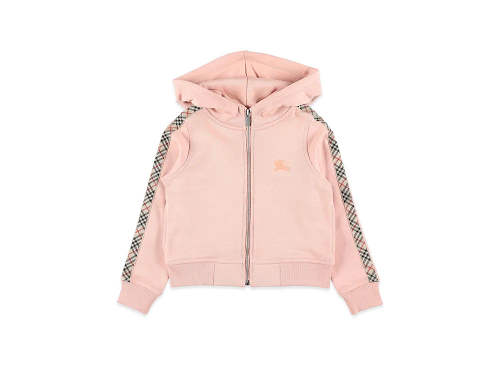 Burberry Kids KG5 Elin Check Tape Zip Hoodie "Pink"