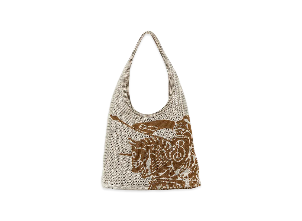 Burberry Women's Crochet Shopping Bag "Printed/White"