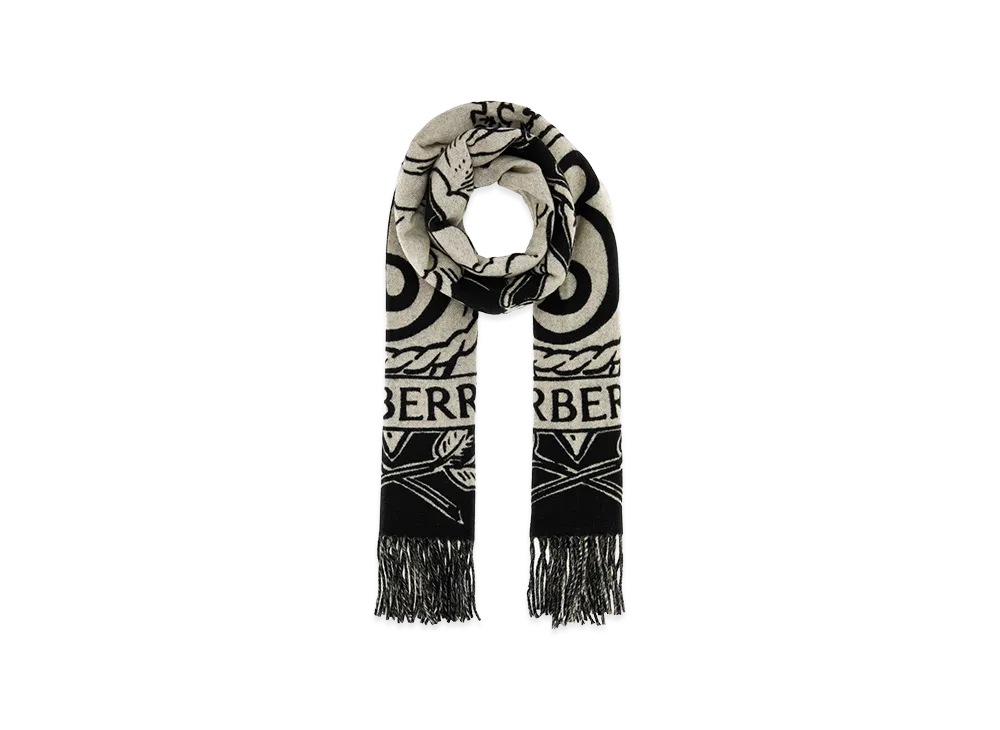 Burberry Embroidered Cashmere Scarf "Checked"