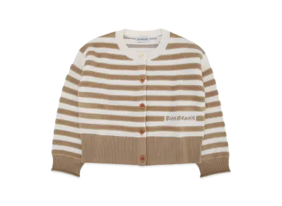 Burberry Kids KG5 Natty Breton Cardigan "Sand"