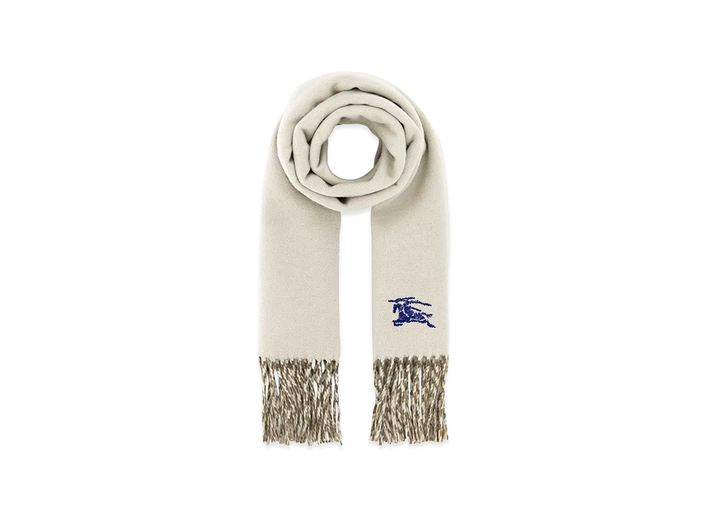 Burberry Cashmere Reversible Scarf "Checked/Ivory"