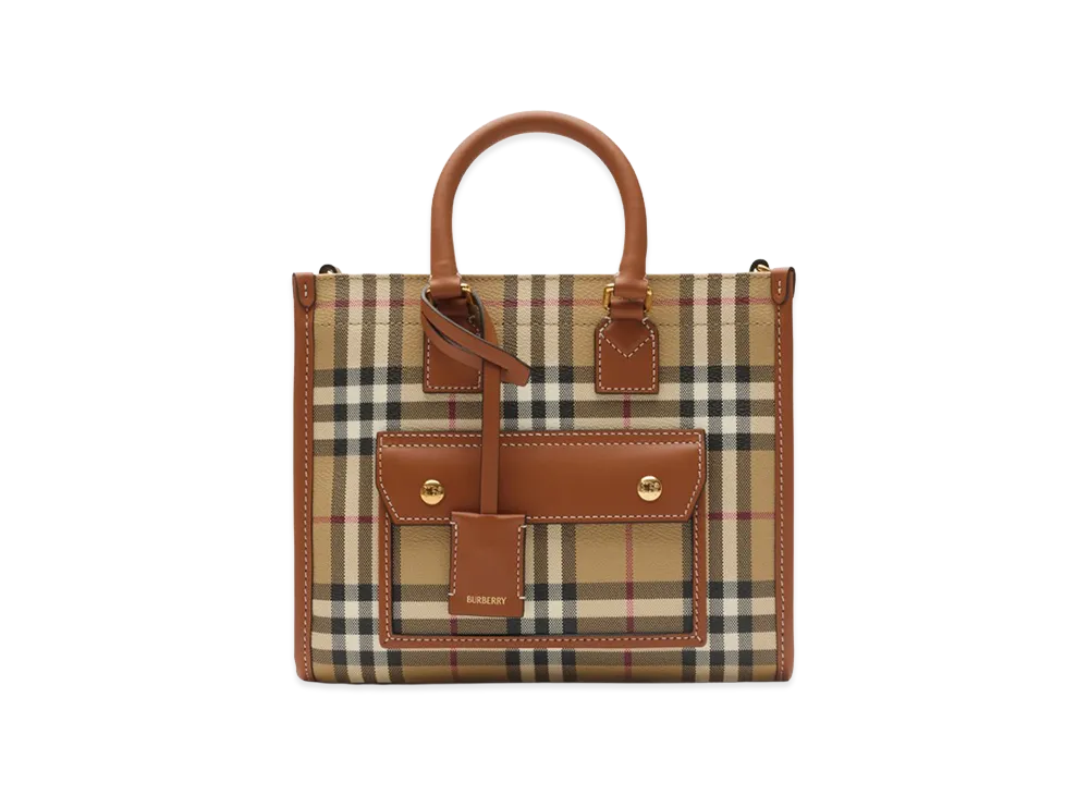 Burberry Women's Mini Freya Tote "Archive Beige/Briar Brown"
